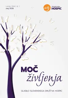 Naslovnica glasila: drevo z belimi metuljastimi lističi in napis »Moč življenja«.