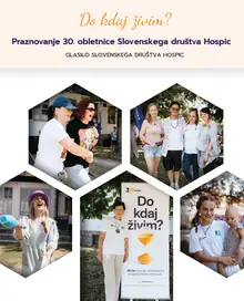 Naslovnica glasila: fotografije z dogodkov ob 30. obletnici društva pod napisom »Do kdaj živim?«.