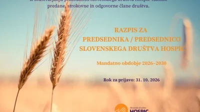 Oglas za predsednika oz. predsednico društva, za mandatno obdobje 2026–2030